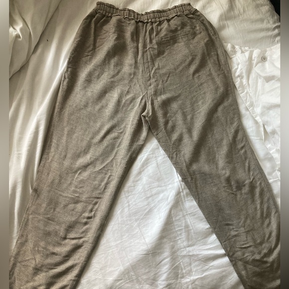 ZARA Basics Wide Leg pants - Khaki, Beige, Size L - Lightweight, Casual, Minimal - Picture 3 of 5